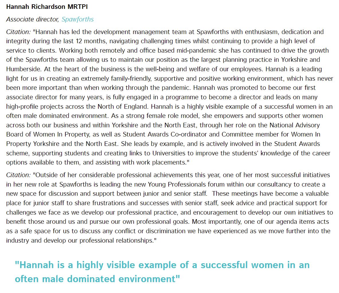 Screenshot of Women in Influence site